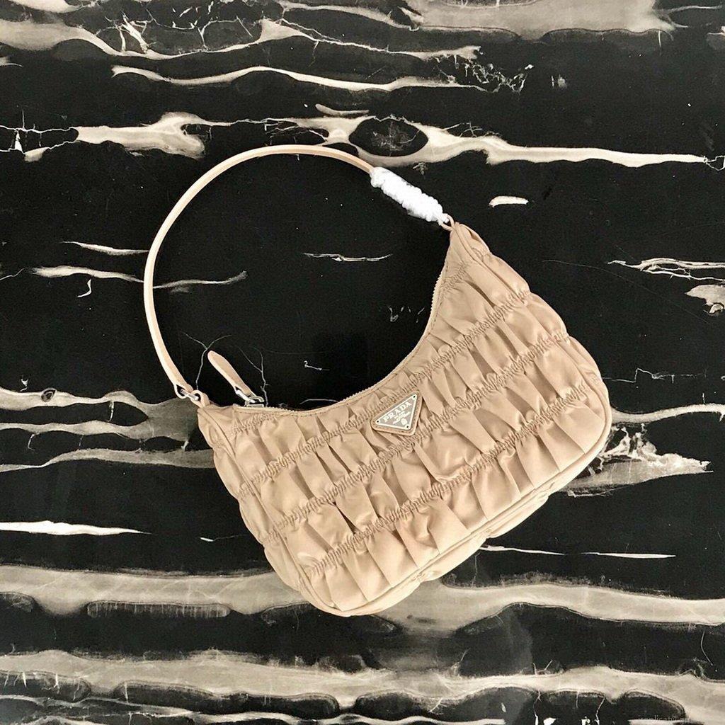 Prada 1NE204 Prada Nylon and Saffiano Leather Mini Bag in Apricot