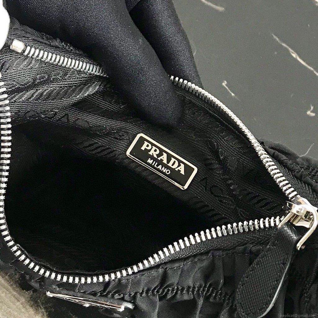 Prada 1NE204 Prada Nylon and Saffiano Leather Mini Bag in Black