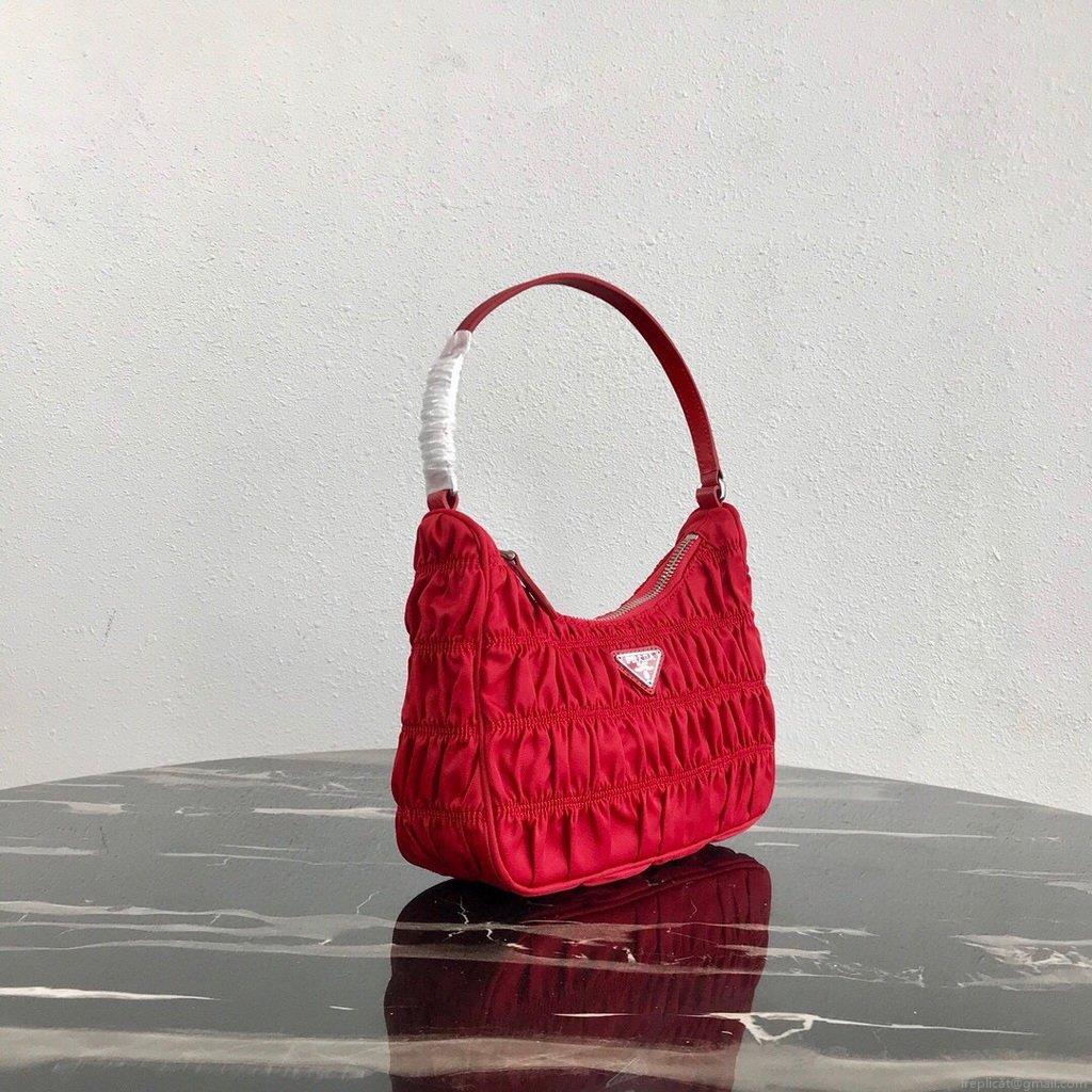 Prada 1NE204 Prada Nylon and Saffiano Leather Mini Bag in Red