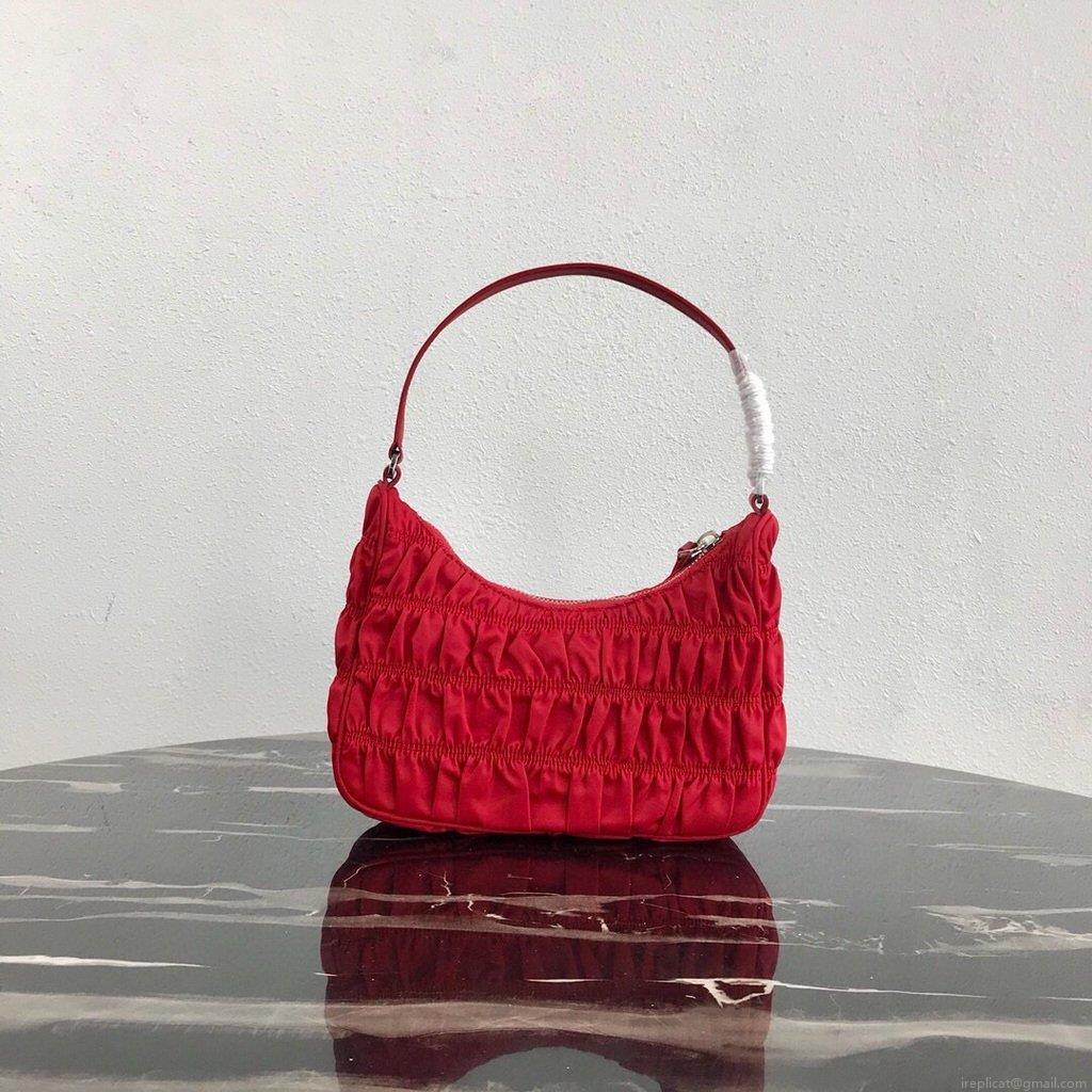 Prada 1NE204 Prada Nylon and Saffiano Leather Mini Bag in Red