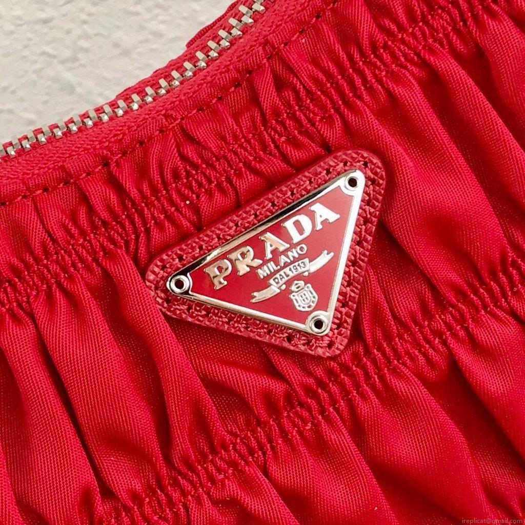 Prada 1NE204 Prada Nylon and Saffiano Leather Mini Bag in Red