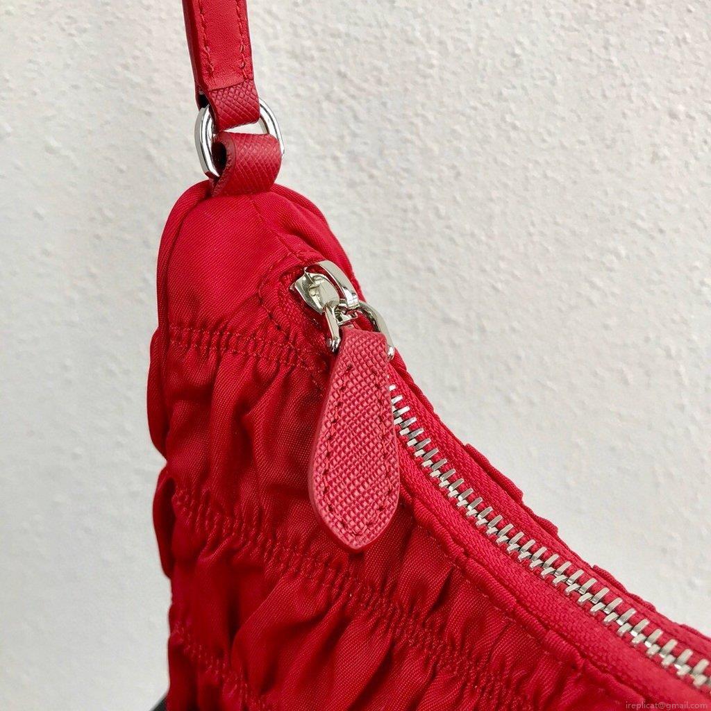 Prada 1NE204 Prada Nylon and Saffiano Leather Mini Bag in Red