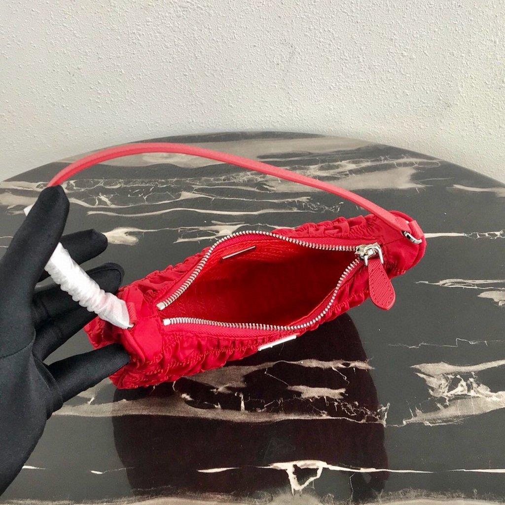 Prada 1NE204 Prada Nylon and Saffiano Leather Mini Bag in Red