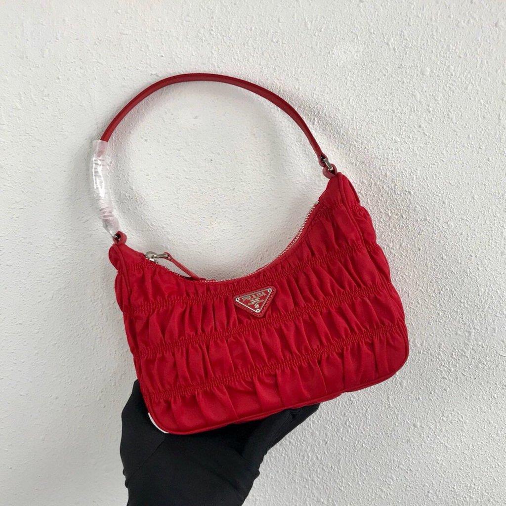 Prada 1NE204 Prada Nylon and Saffiano Leather Mini Bag in Red