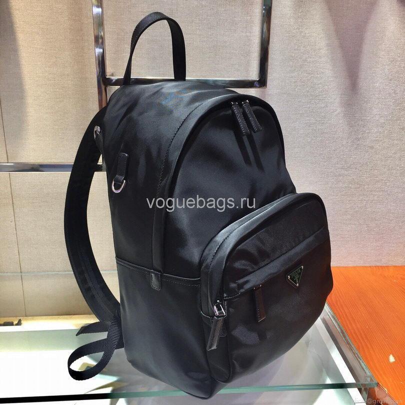 Prada 2V066 Tessuto Zainetto Nylon And Leather Backpack in Black