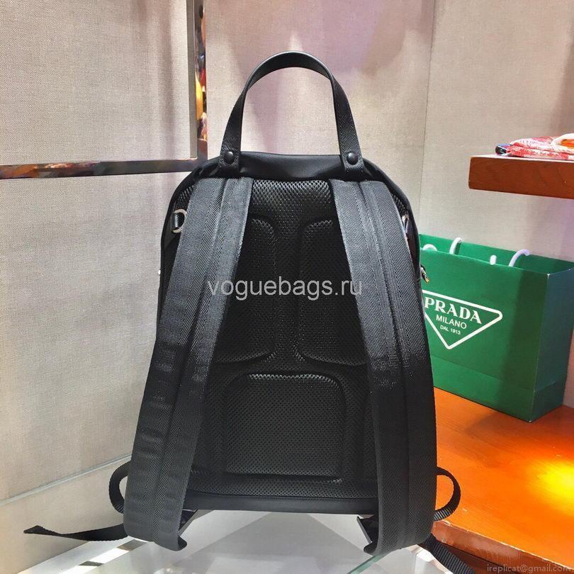 Prada 2V066 Tessuto Zainetto Nylon And Leather Backpack in Black
