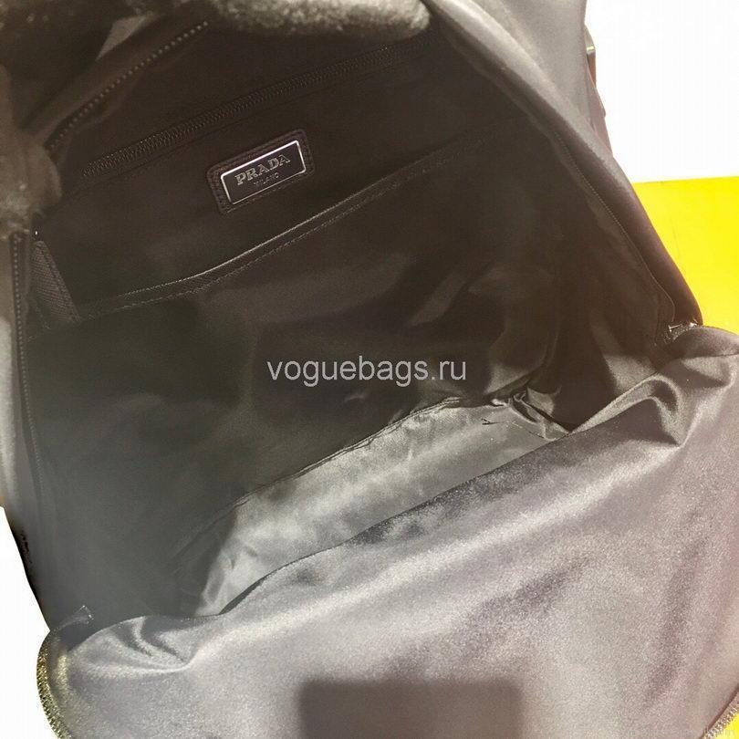 Prada 2V066 Tessuto Zainetto Nylon And Leather Backpack in Black