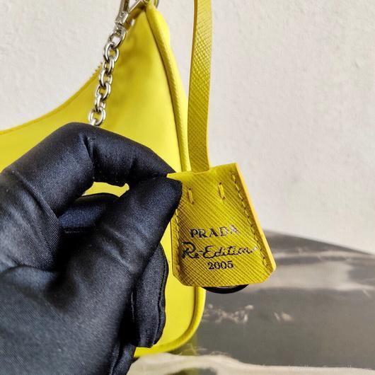 Prada 1BH204 Prada Re-Edition 2005 Nylon Bag Light Yellow