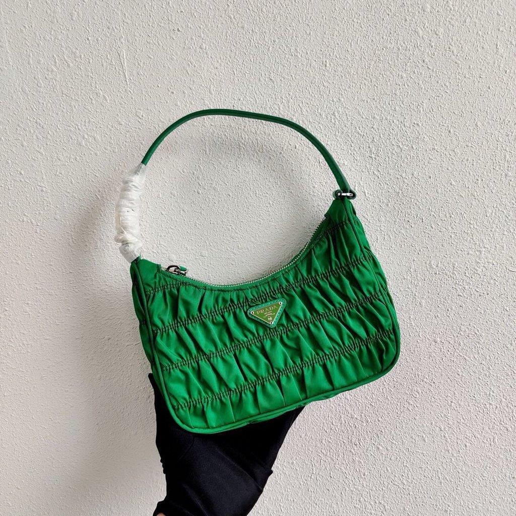 Prada 1NE204 Prada Nylon and Saffiano Leather Mini Bag in Green