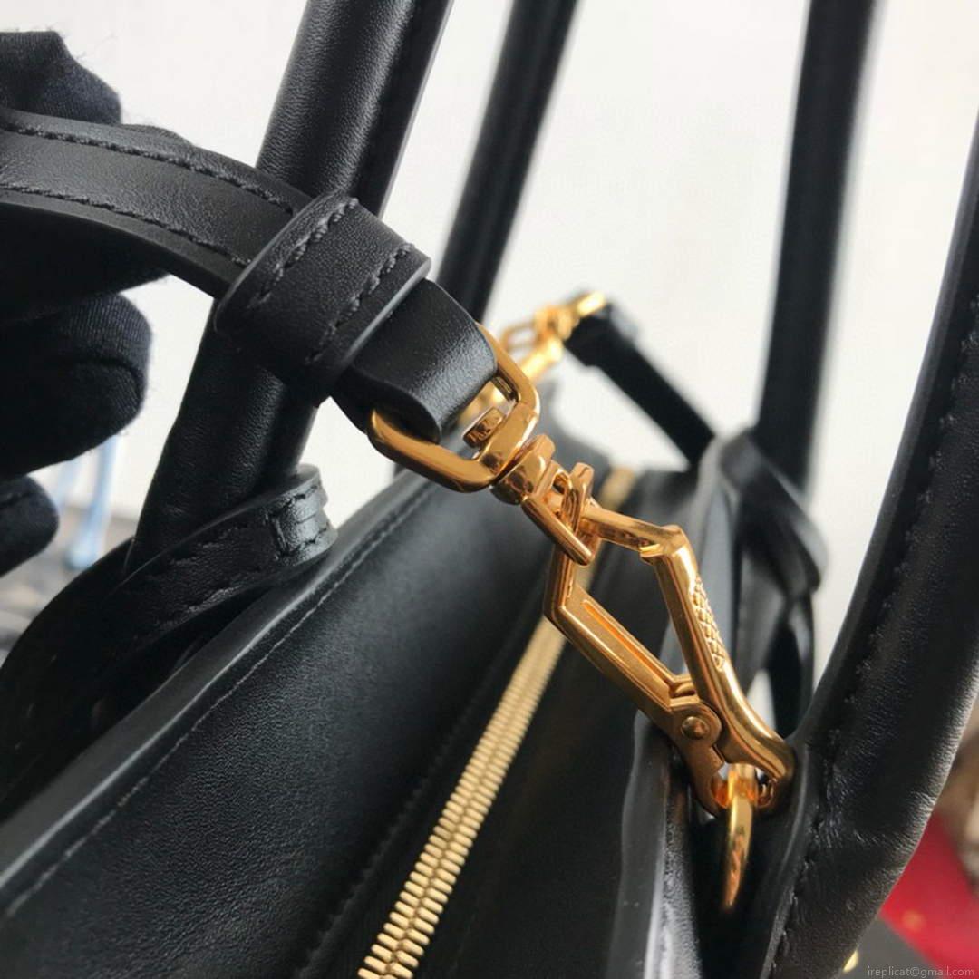 Prada 1BA046 Medium Esplanade Leather Tote Bag Green and Black