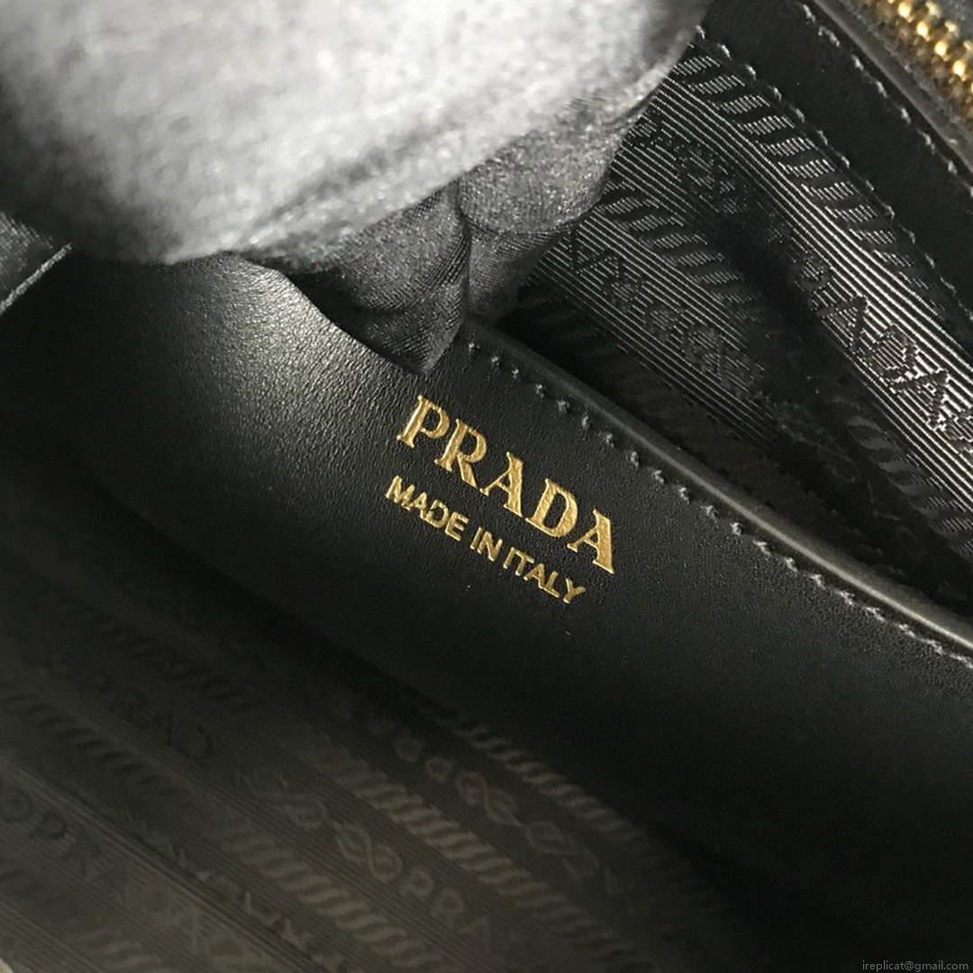 Prada 1BA046 Medium Esplanade Leather Tote Bag Green and Black