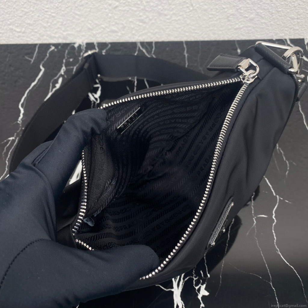 Prada Nylon Prada Triangle shoulder bag 1BH190 Black
