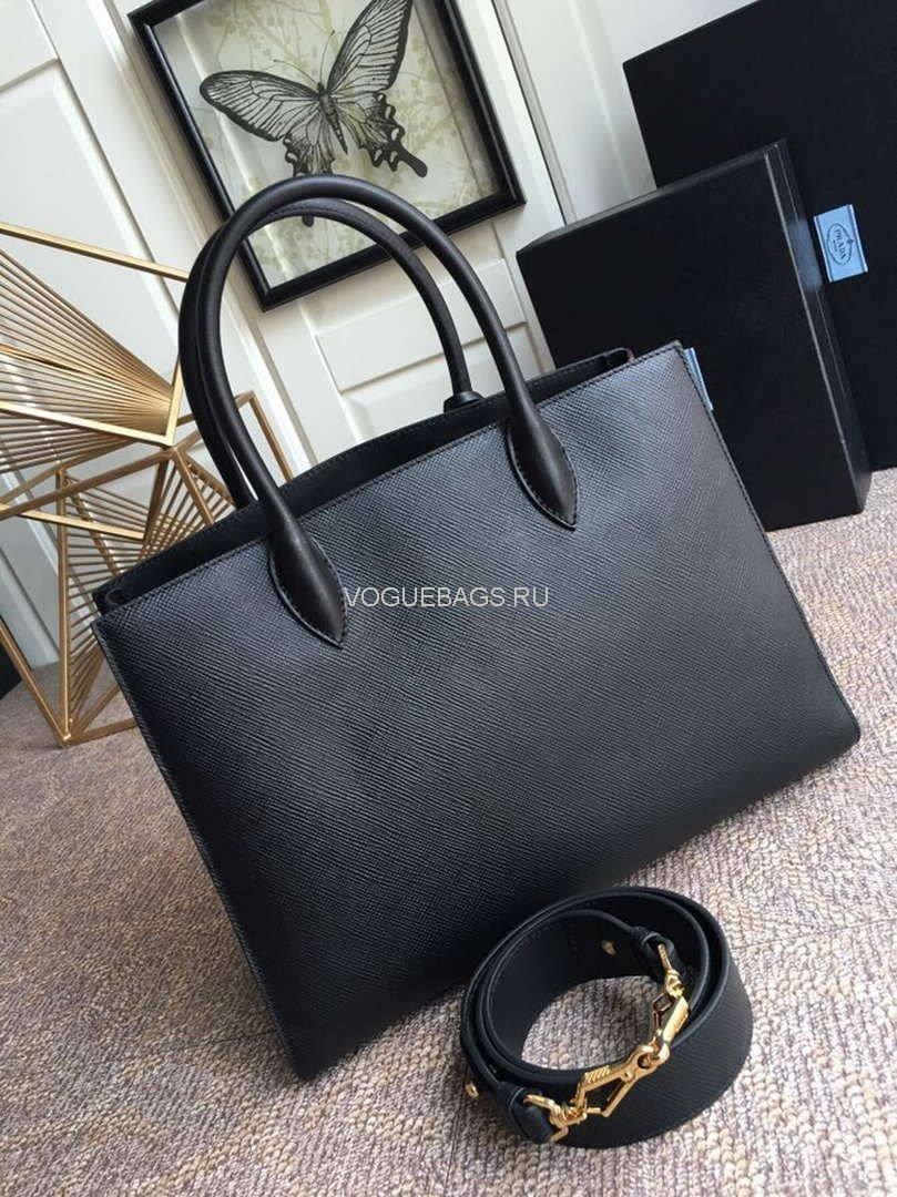 Prada 1BA153 Large Saffiano Leather Handbag in Black