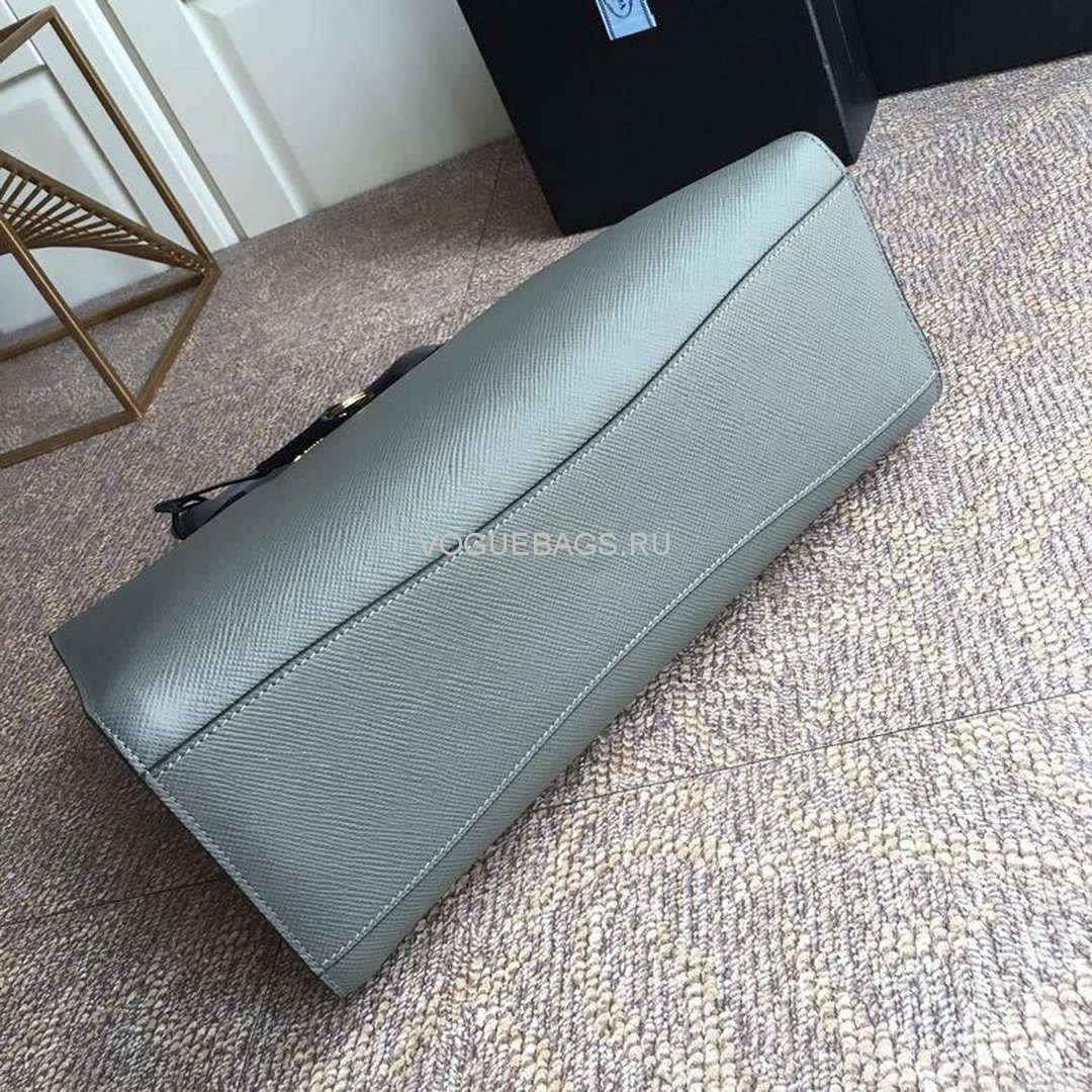 Prada 1BA153 Large Saffiano Leather Handbag in Gray