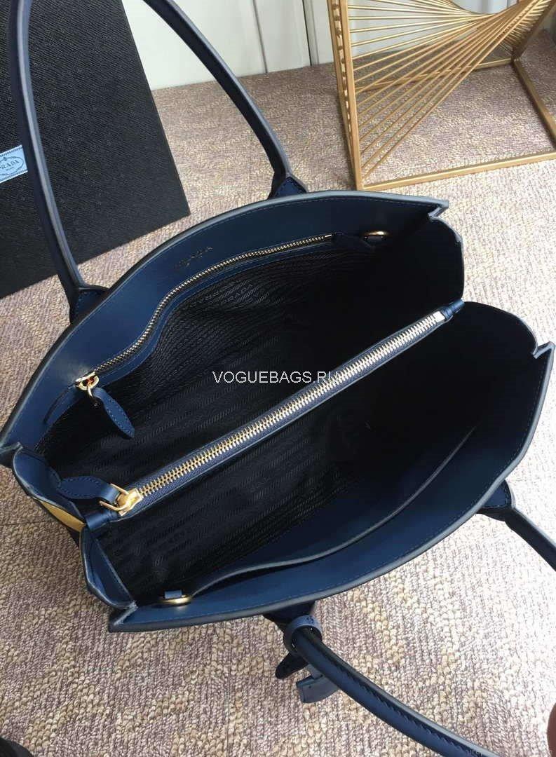 Prada 1BA153 Large Saffiano Leather Handbag In Navy Blue