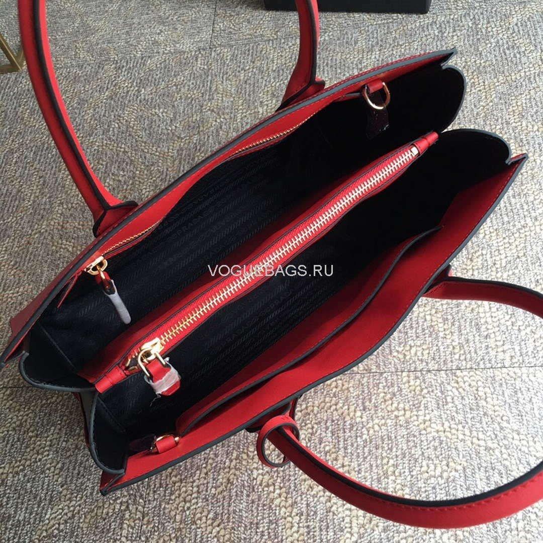 Prada 1BA153 Large Saffiano Leather Handbag in Red