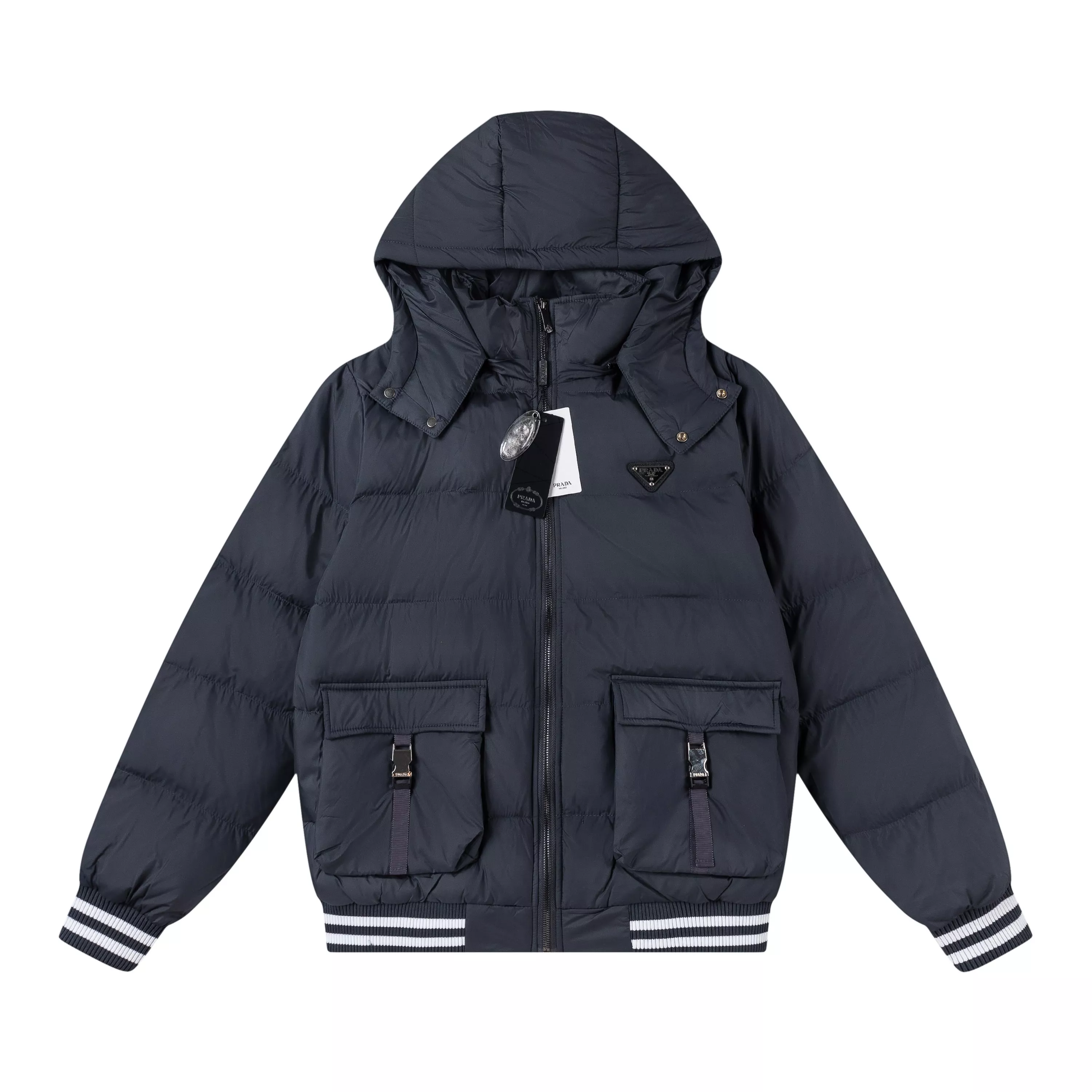 Prada Man Clothing Down Feather Coat Long Sleeved 36483