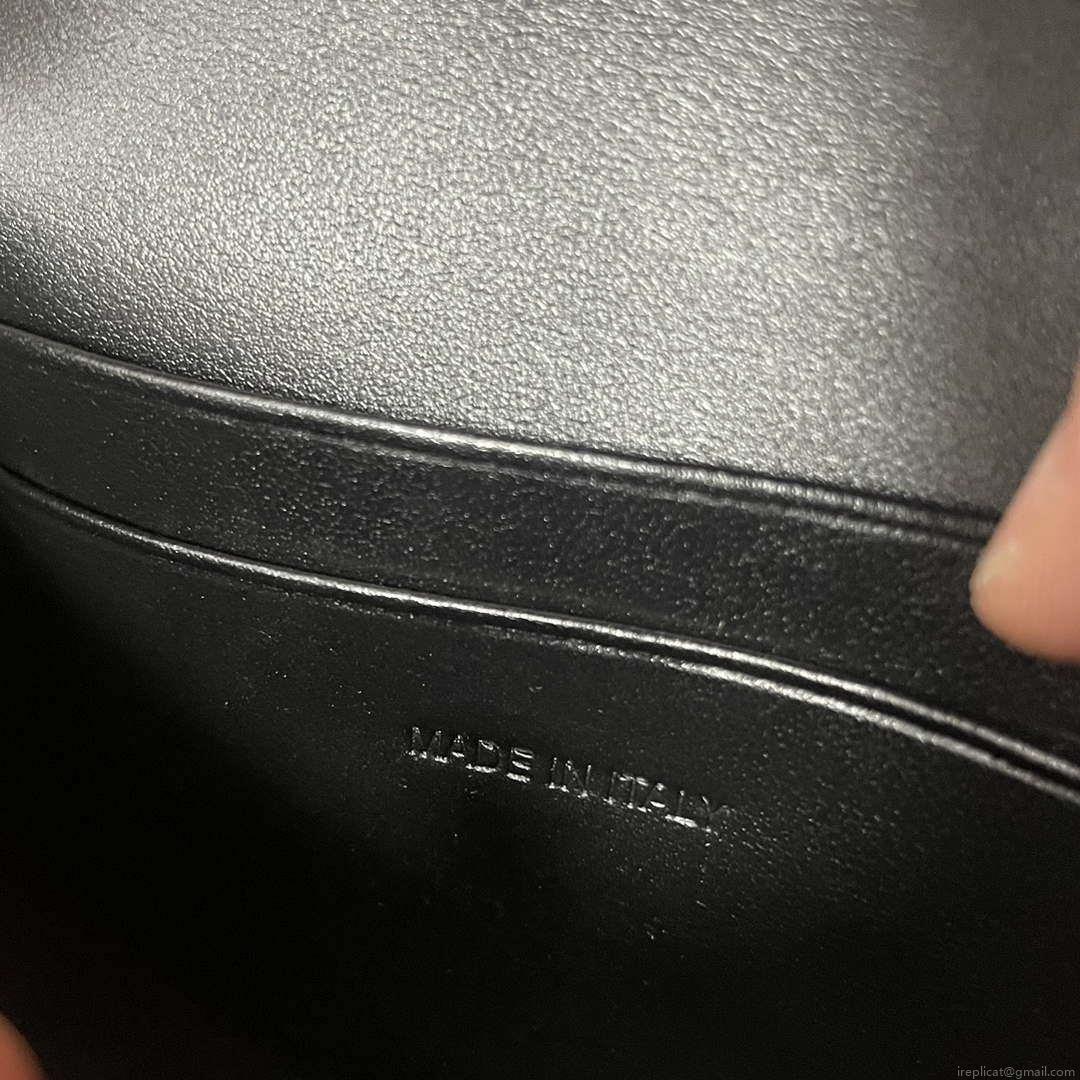 Celine 10I583 Card Holder With Flap Triomphe In Shiny Calfskin Black