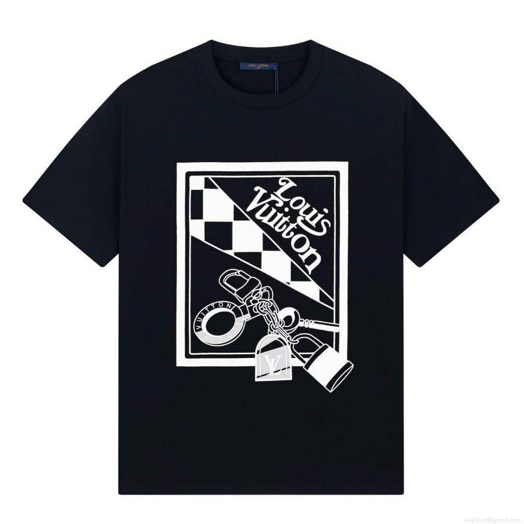 LV 1AAU5D Men’s Women’s LV Frequency Graphic T-Shirt L66465