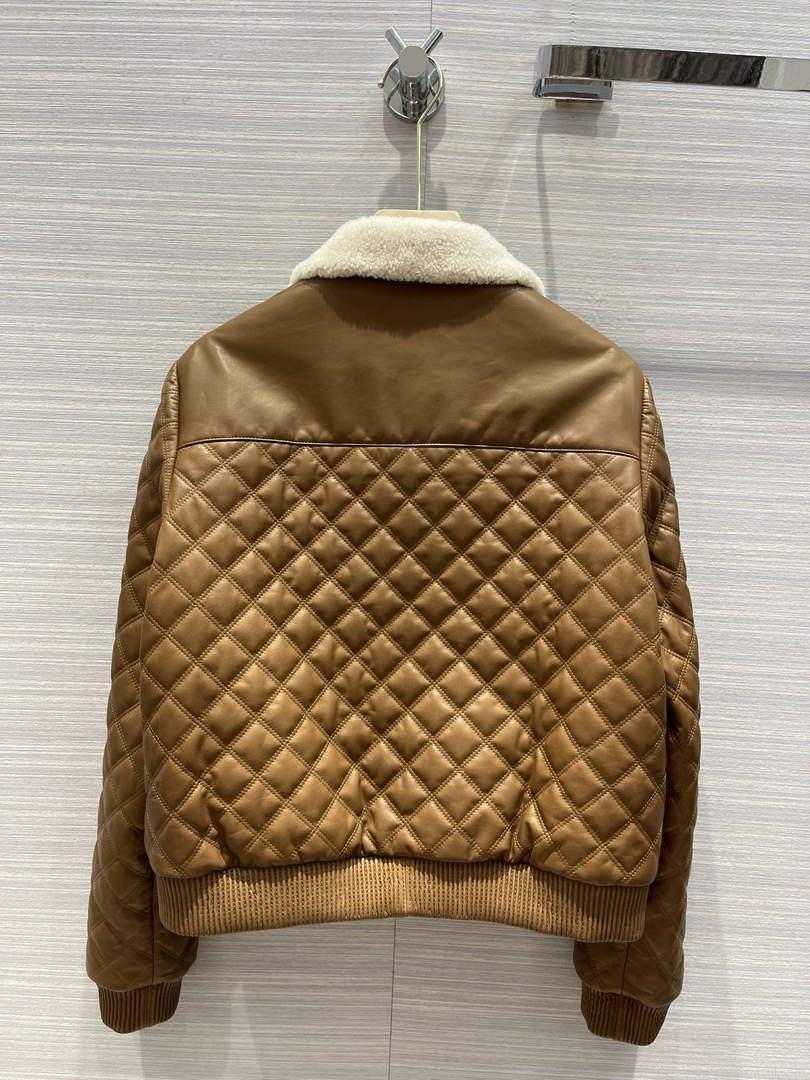 Hermes Women’s Fashion Clothing Embossed Leather Jacket H33260