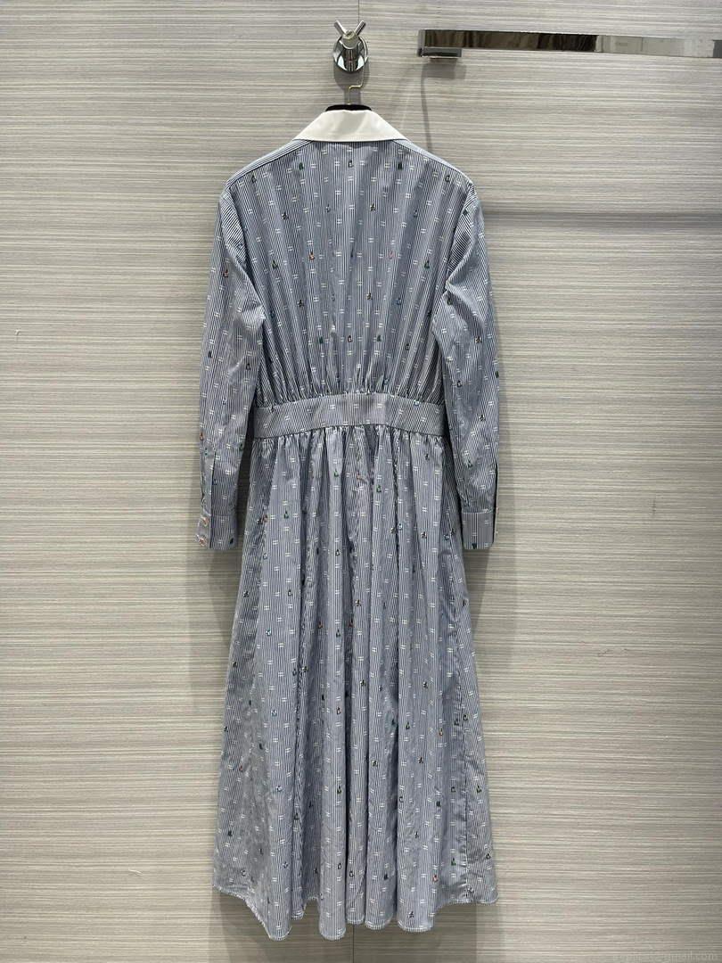 Chanel P73610 Women’s Fashion Clothing Striped Dress C58709