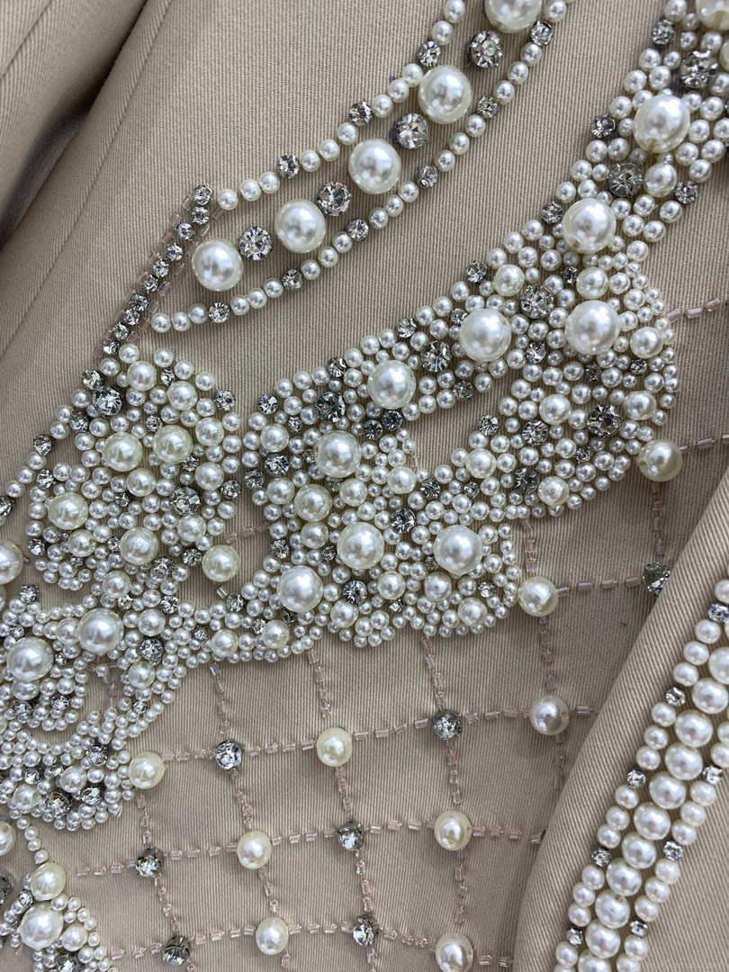 Balmain YH0UB071WB54 Women’s Fashion Clothing Pearl Blazer B73541