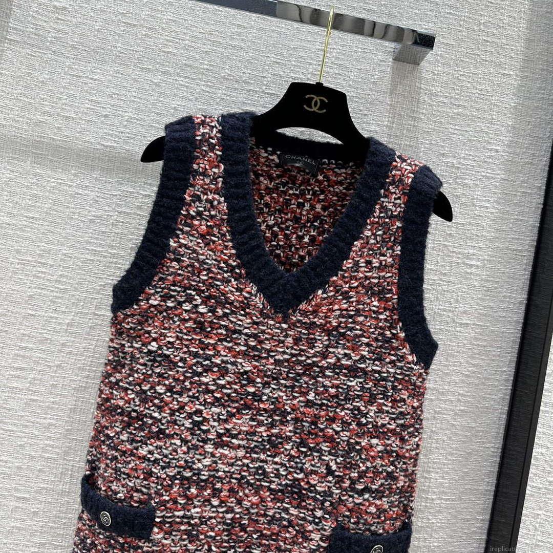 Chanel Women’s Fashion Clothing Knitted Sleeveless Dress C58807