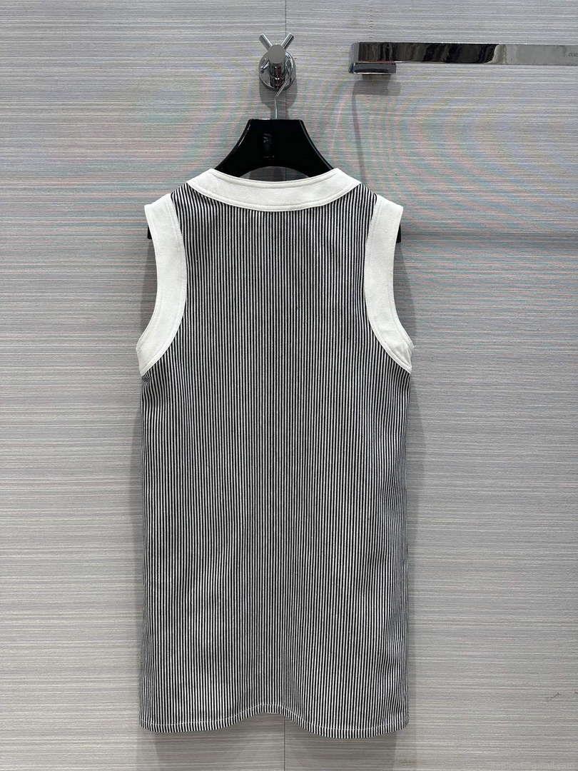 Celine 2U141098V Trapeze Mini Dress In Hickory Stripes C99075