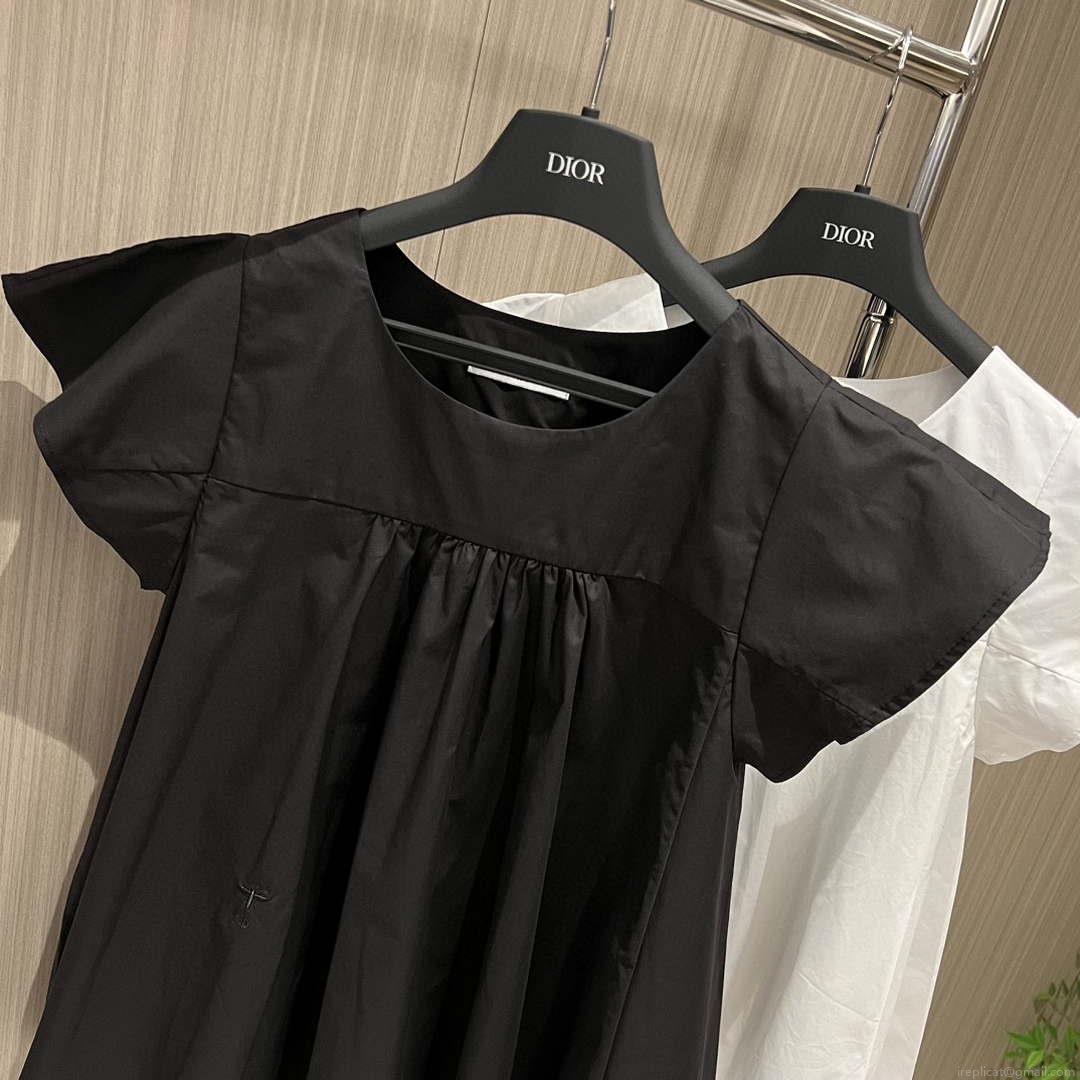 Dior Women’s Ruffled flying sleeve A-line doll-fit shirt top D60021