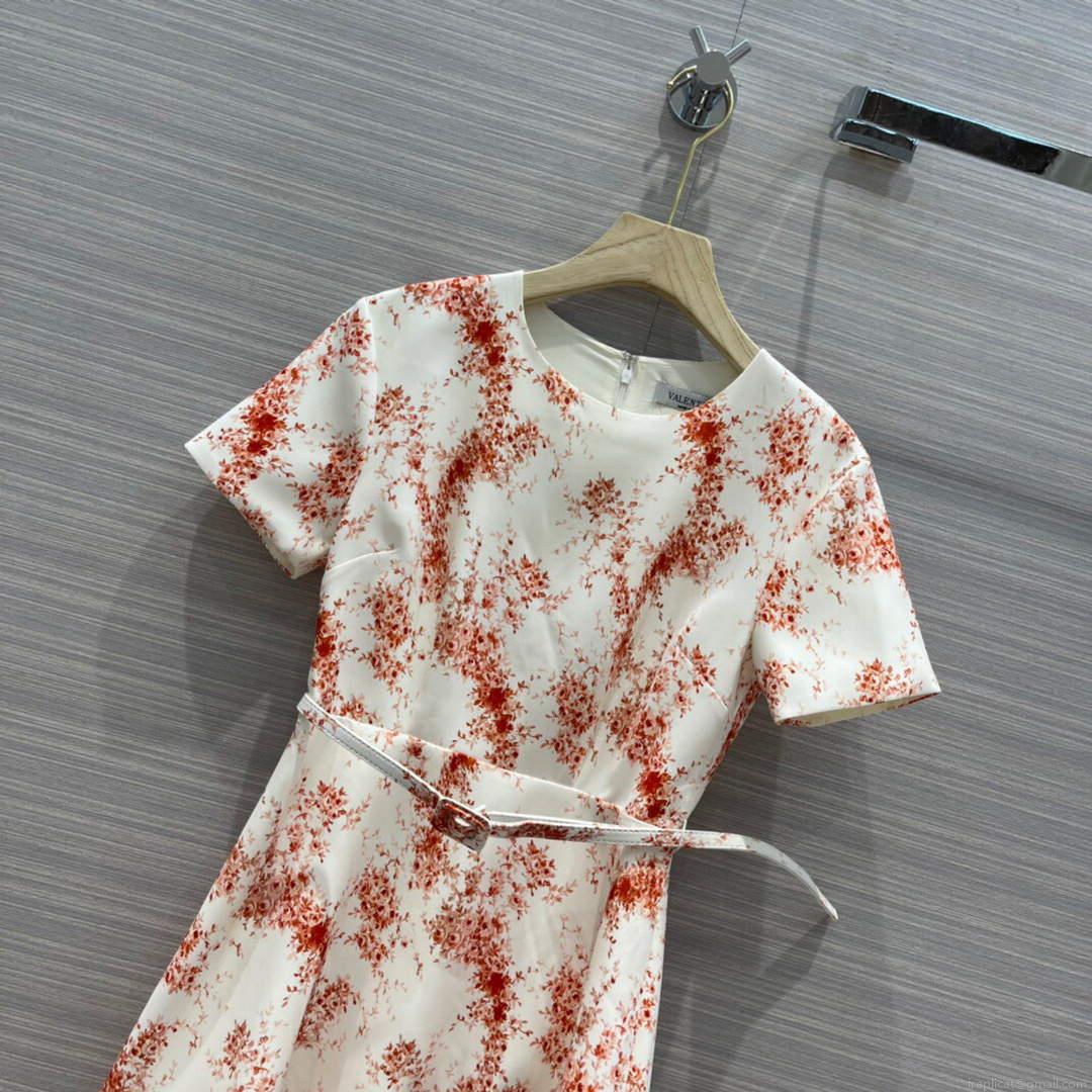 Valentino Women’s Clothing Designer Valentino Printed bouquet waist Dress 38116