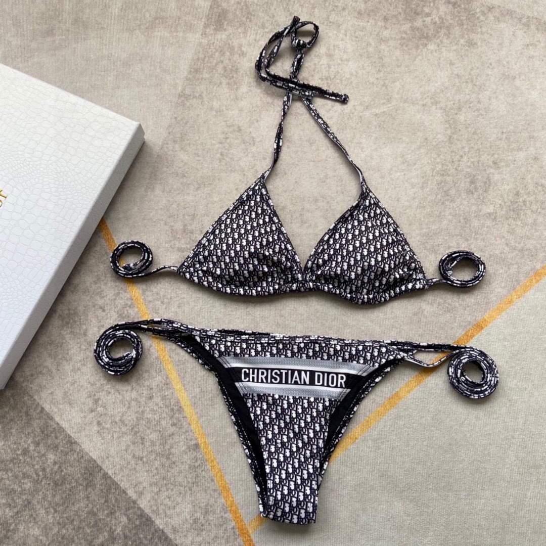 Dior Women’s BIKINI TOP Black Dior Oblique Technical Fabric 11BB01