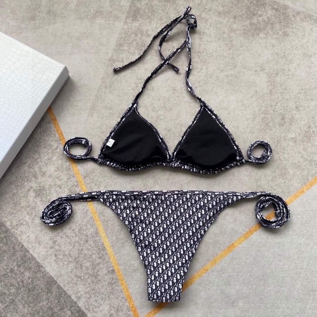 Dior Women’s BIKINI TOP Black Dior Oblique Technical Fabric 11BB01