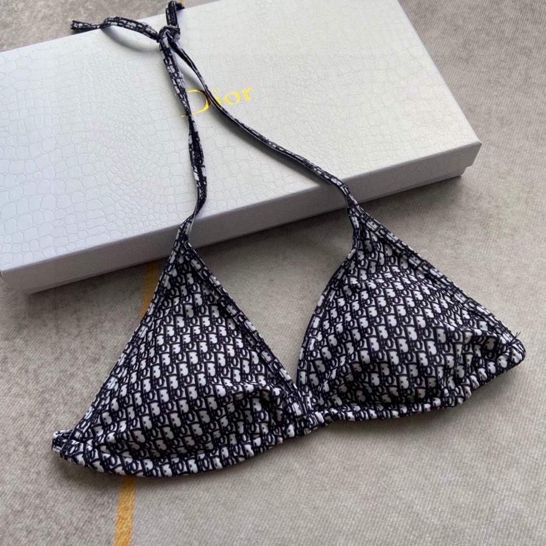 Dior Women’s BIKINI TOP Black Dior Oblique Technical Fabric 11BB01