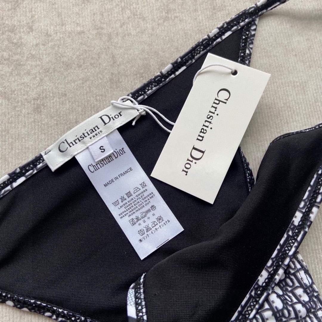 Dior Women’s BIKINI TOP Black Dior Oblique Technical Fabric 11BB01