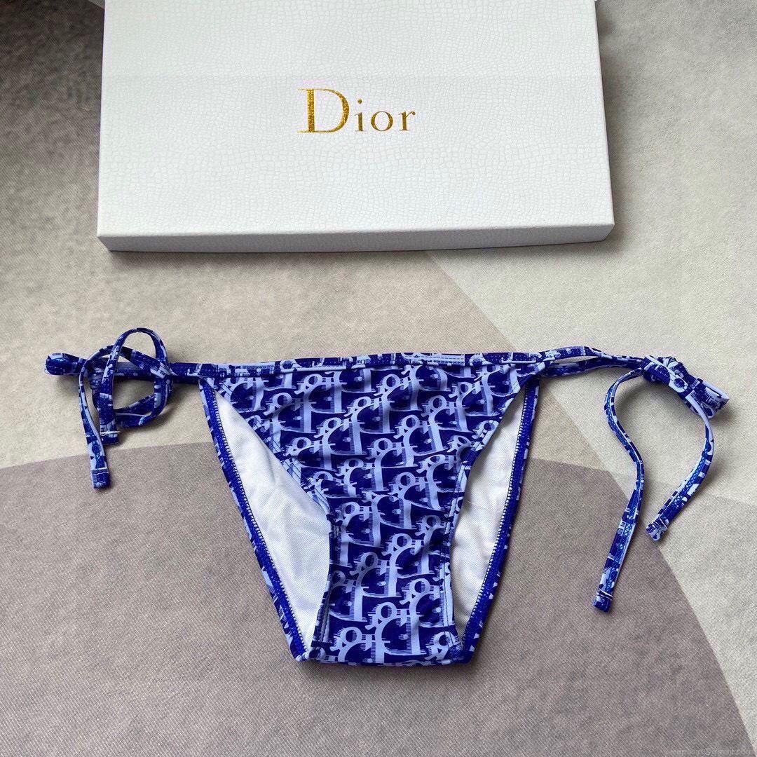 Dior Women’s BIKINI TOP Blue Dior Oblique Technical Fabric 11BB01