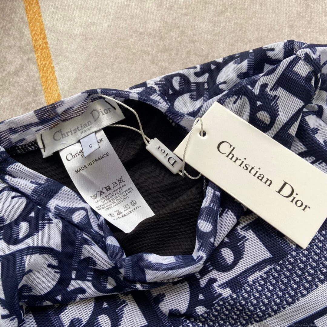Dior Women’s Blue Dior Oblique Technical Fabric swimsuit swimming suit 38100
