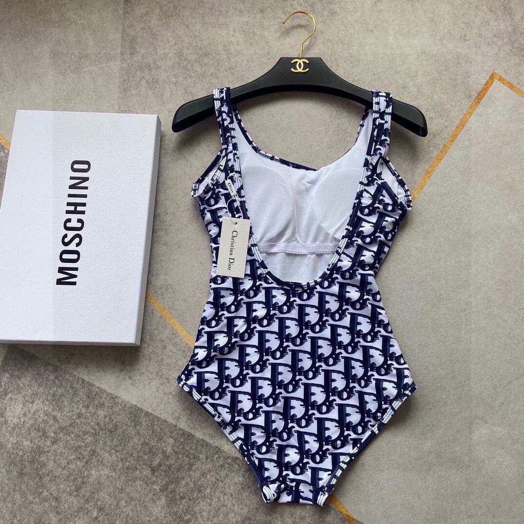 Dior Women’s Blue Dior Oblique Technical Fabric swimsuit swimming suit 38101