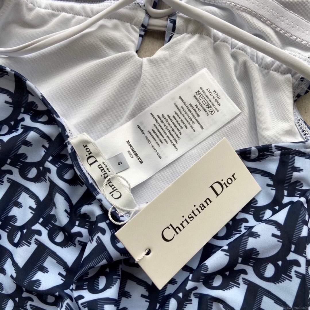 Dior Women’s Blue Dior Oblique Technical Fabric swimsuit swimming suit 38102
