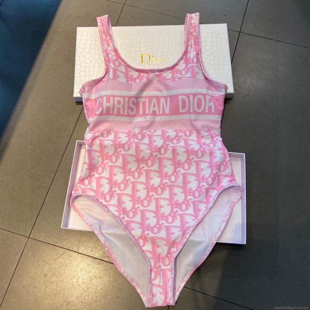 Dior Women’s Pink Dior Oblique Technical Fabric swimsuit swimming suit 38103