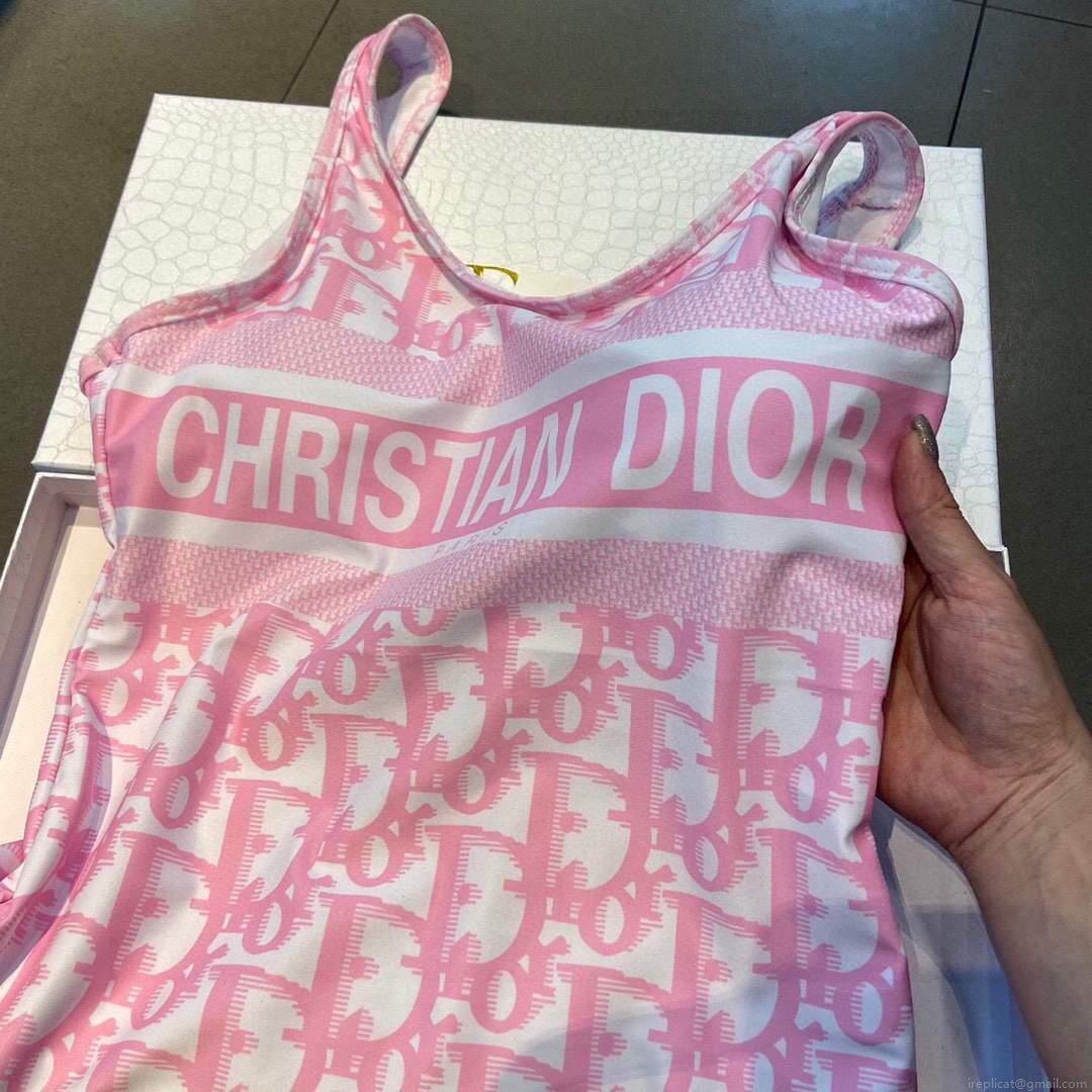 Dior Women’s Pink Dior Oblique Technical Fabric swimsuit swimming suit 38103