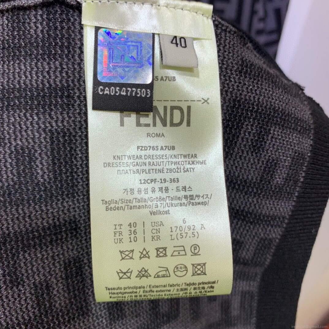 Fendi Women’s Designer Fendi FF motif fitted T-shirt FZD753A5 Black and Grey