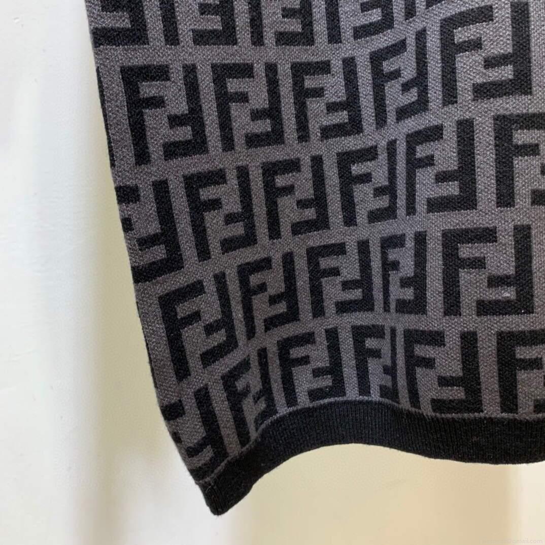 Fendi Women’s Designer Fendi FF motif fitted T-shirt FZD753A5 Black and Grey