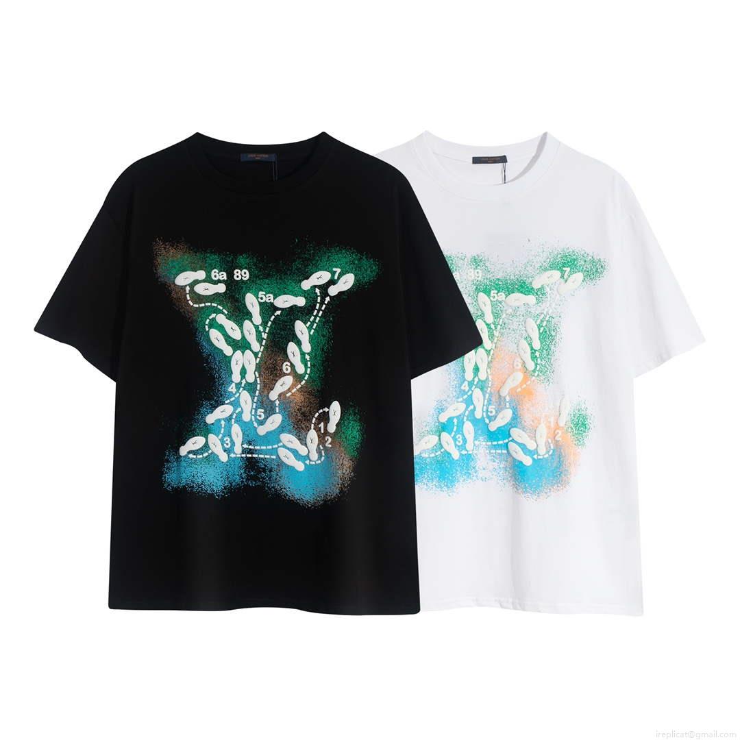 LV 1AAU5B Louis Vuitton Print Cotton Jersey Men Women’s T-shirt L56203