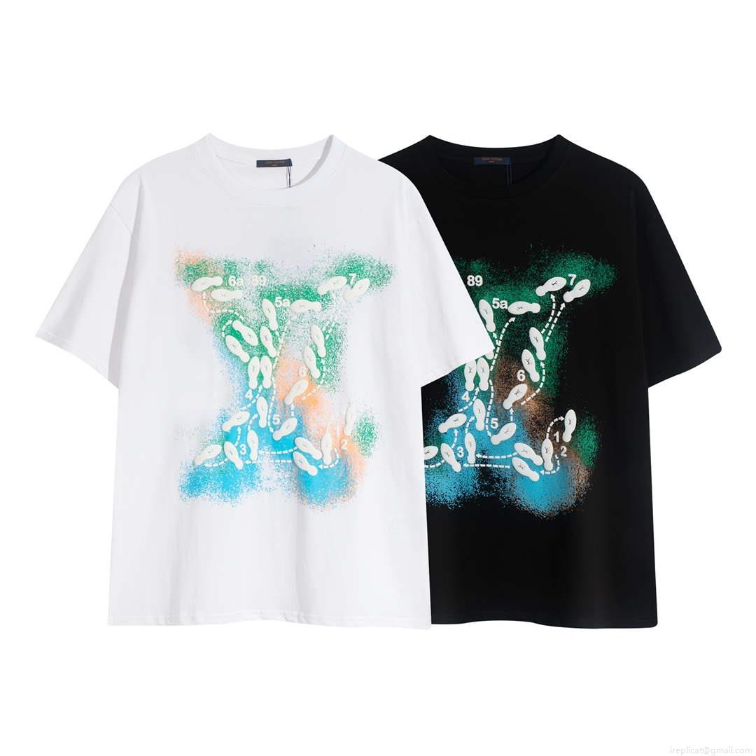 LV 1AAU5B Louis Vuitton Print Cotton Jersey Men Women’s T-shirt L56207