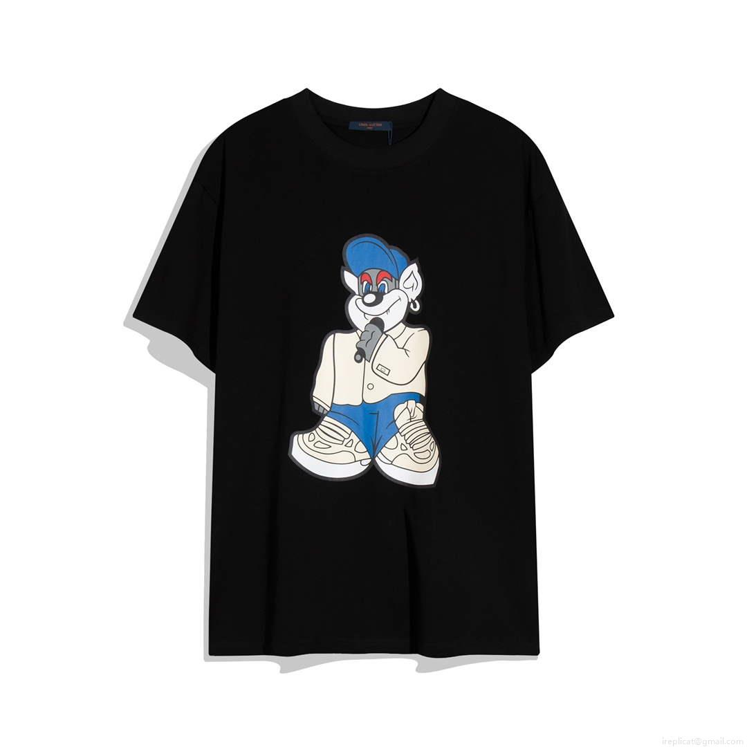 LV 1AAU5B Louis Vuitton Print Cotton Jersey Men Women’s T-shirt L56208