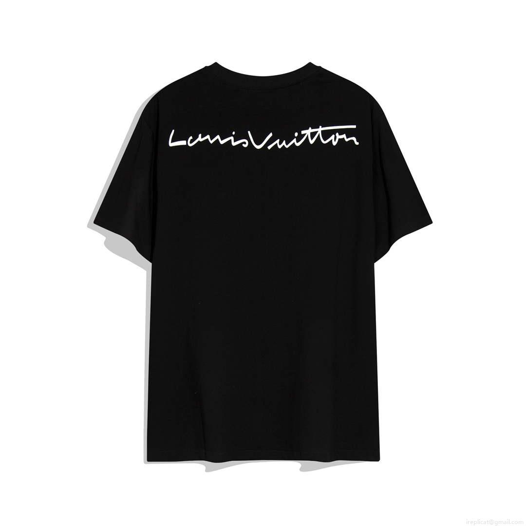 LV 1AAU5B Louis Vuitton Print Cotton Jersey Men Women’s T-shirt L56208