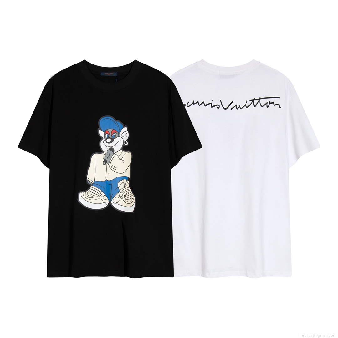 LV 1AAU5B Louis Vuitton Print Cotton Jersey Men Women’s T-shirt L56208