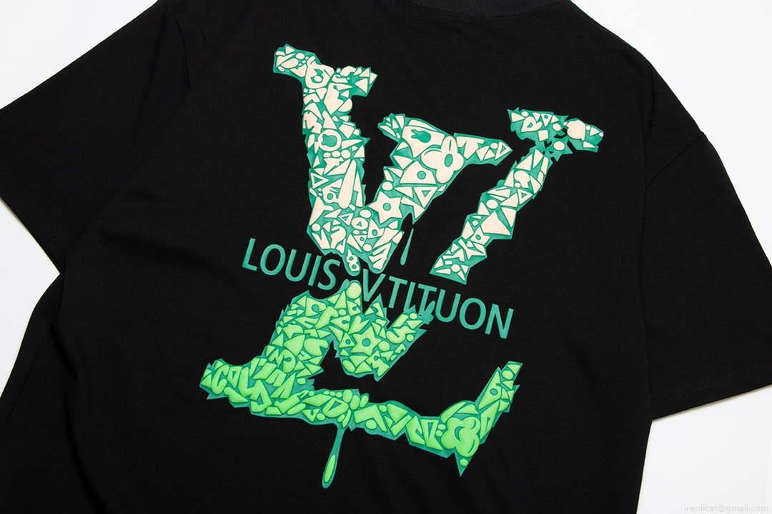 LV 1AAU5B Louis Vuitton Print Cotton Jersey Men Women’s T-shirt L56210