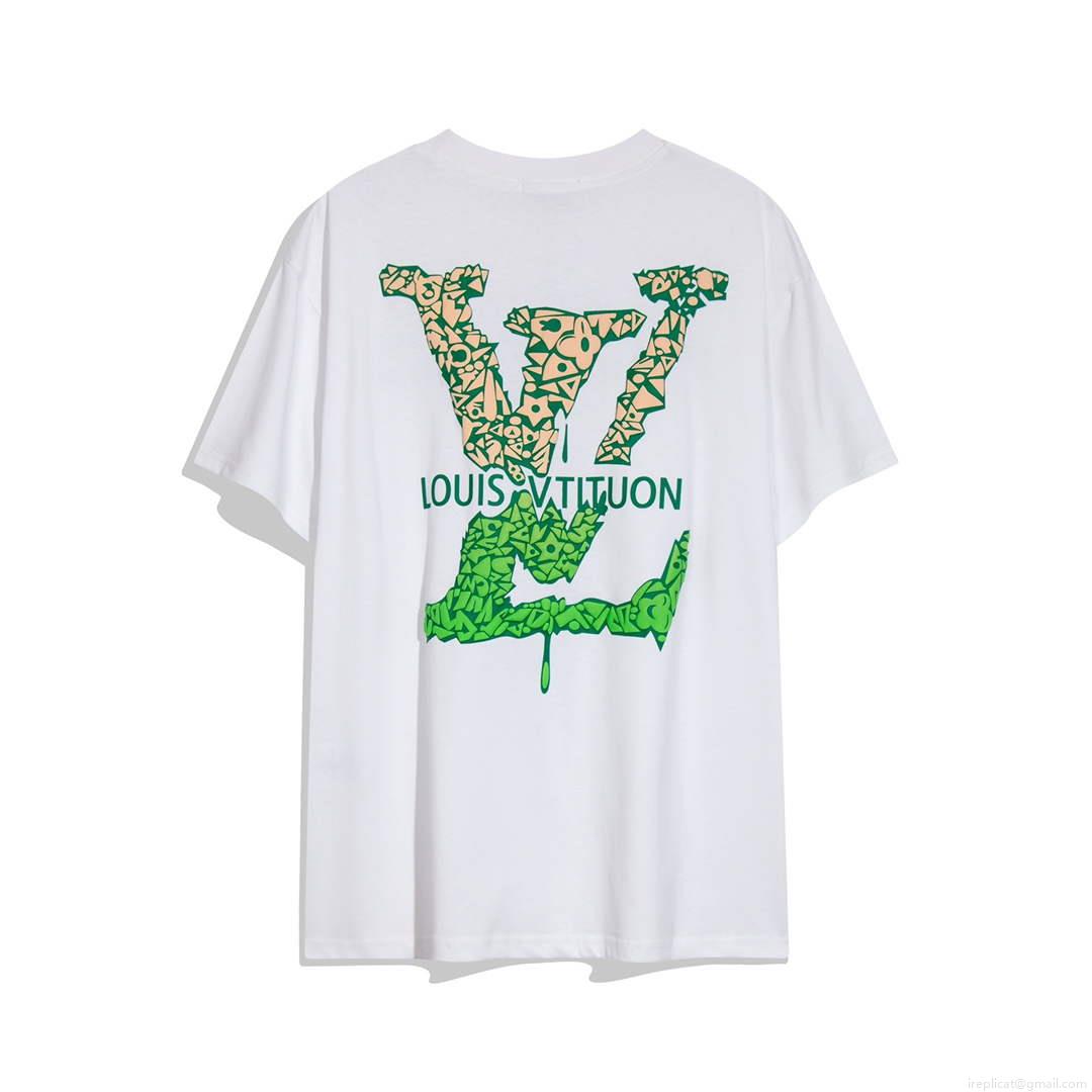 LV 1AAU5B Louis Vuitton Print Cotton Jersey Men Women’s T-shirt L56211