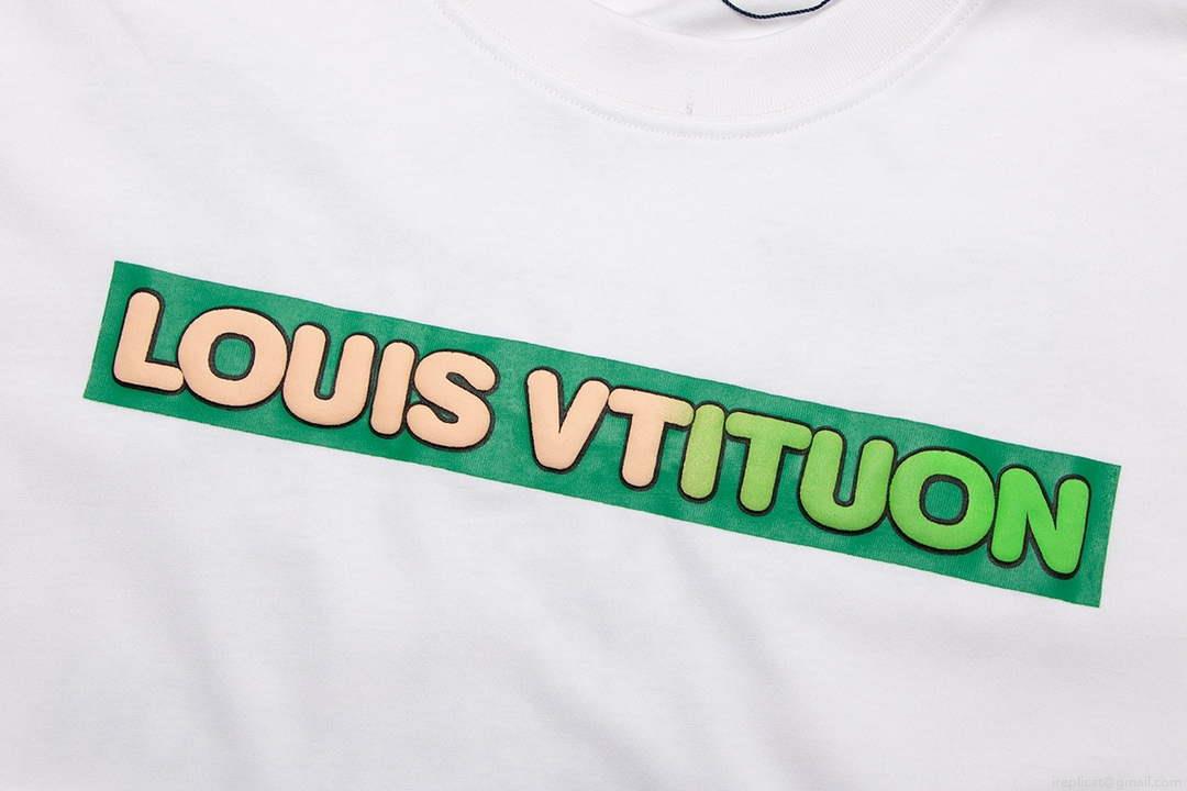 LV 1AAU5B Louis Vuitton Print Cotton Jersey Men Women’s T-shirt L56211